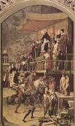 BERRUGUETE, Pedro Court of Inquisition chaired by St Dominic (mk08) Germany oil painting artist
